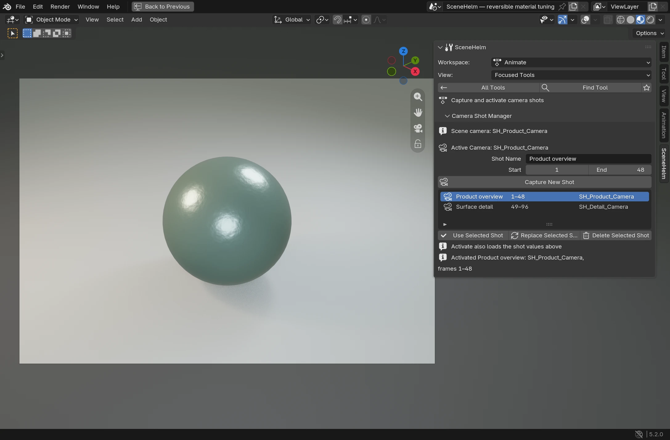 Named overview shot in local Blender