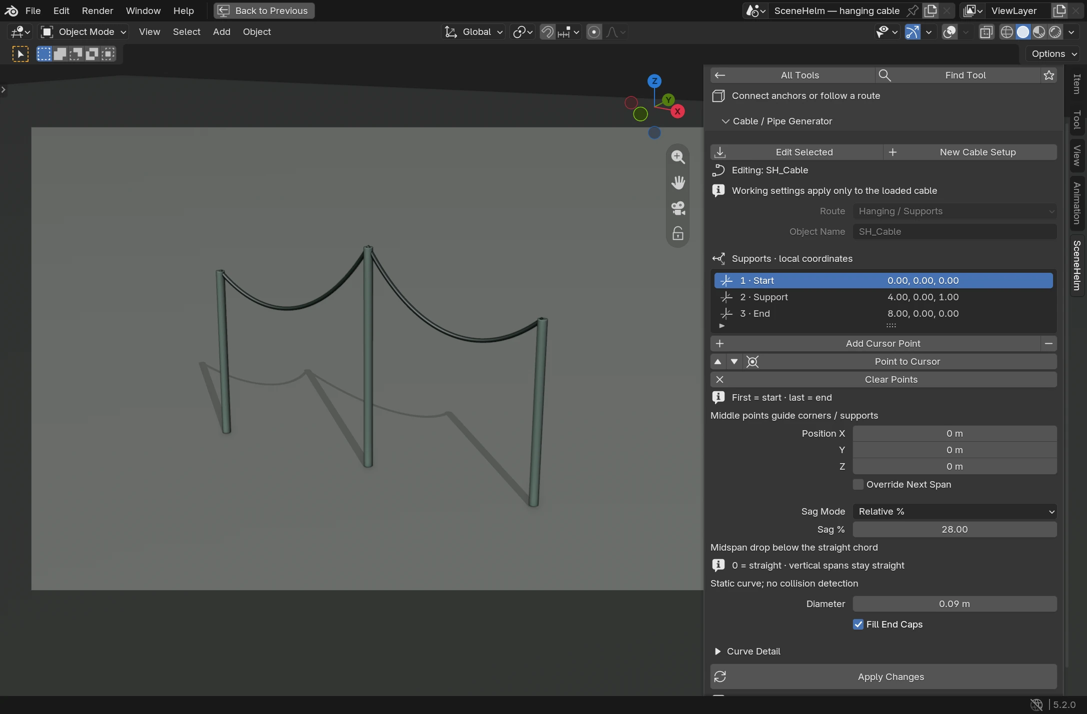 Update the curve to 28% sag in local Blender