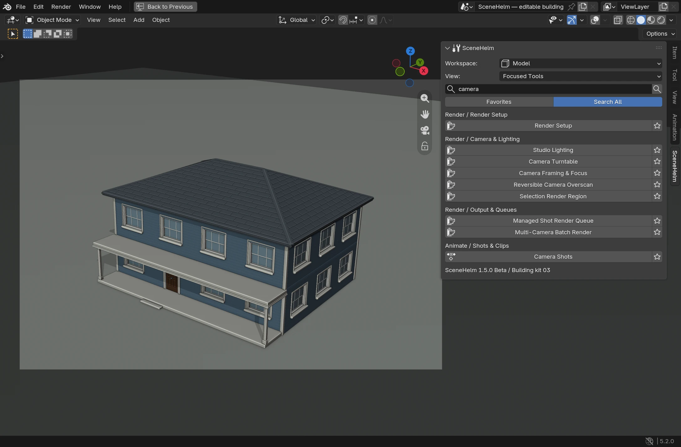 Search All finds camera tools across workspaces